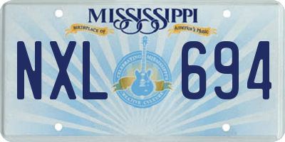MS license plate NXL694