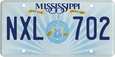 MS license plate NXL702