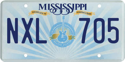 MS license plate NXL705