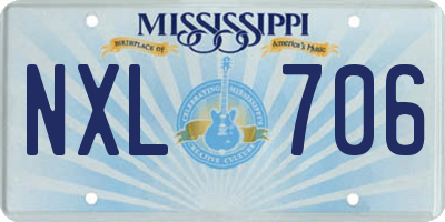 MS license plate NXL706
