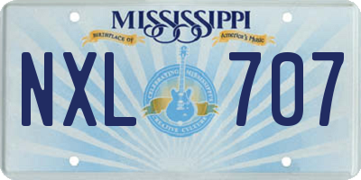 MS license plate NXL707