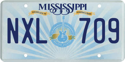 MS license plate NXL709