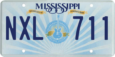 MS license plate NXL711