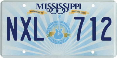 MS license plate NXL712