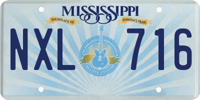 MS license plate NXL716