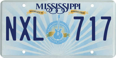 MS license plate NXL717