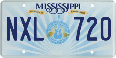 MS license plate NXL720