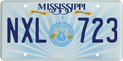 MS license plate NXL723