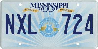 MS license plate NXL724