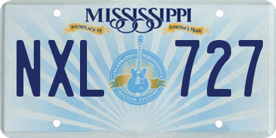 MS license plate NXL727