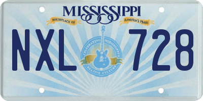 MS license plate NXL728