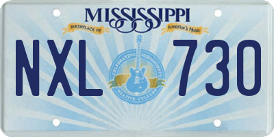 MS license plate NXL730