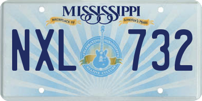MS license plate NXL732