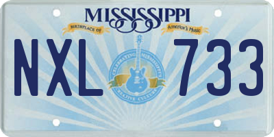 MS license plate NXL733