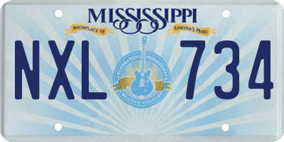 MS license plate NXL734