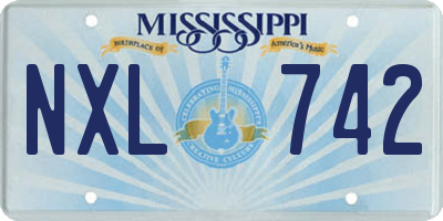 MS license plate NXL742
