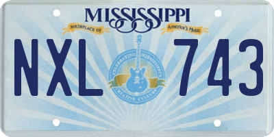 MS license plate NXL743