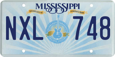 MS license plate NXL748