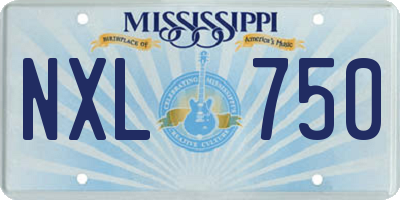 MS license plate NXL750