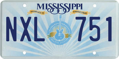 MS license plate NXL751