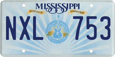 MS license plate NXL753