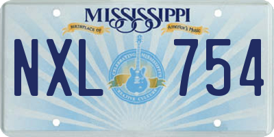 MS license plate NXL754