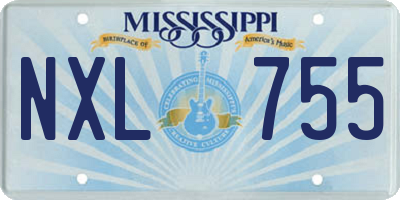 MS license plate NXL755