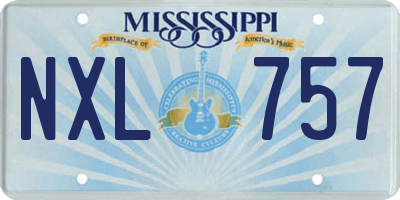 MS license plate NXL757