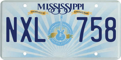 MS license plate NXL758