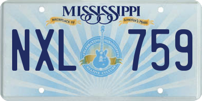 MS license plate NXL759