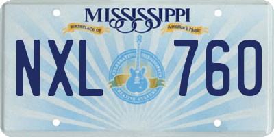 MS license plate NXL760