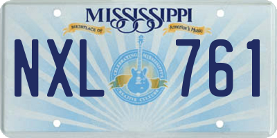 MS license plate NXL761
