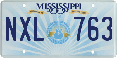 MS license plate NXL763