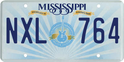 MS license plate NXL764