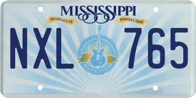 MS license plate NXL765