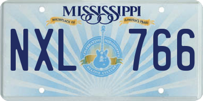MS license plate NXL766