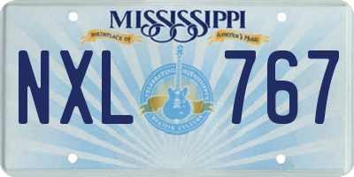 MS license plate NXL767
