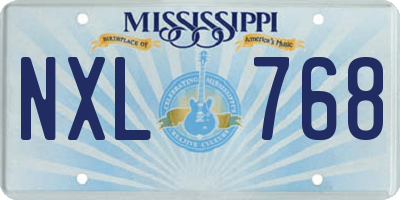 MS license plate NXL768