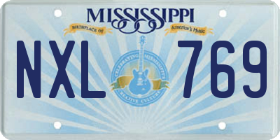 MS license plate NXL769