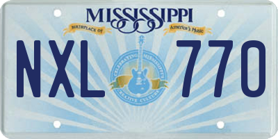 MS license plate NXL770