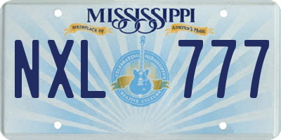 MS license plate NXL777