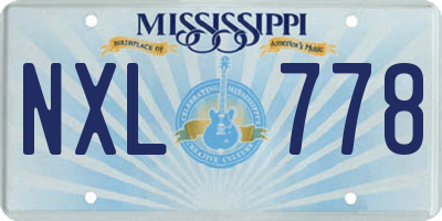 MS license plate NXL778