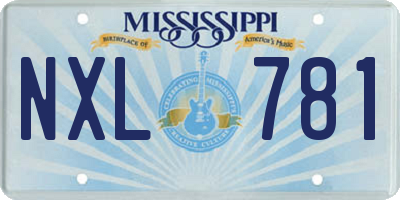 MS license plate NXL781