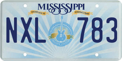 MS license plate NXL783