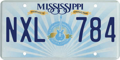 MS license plate NXL784