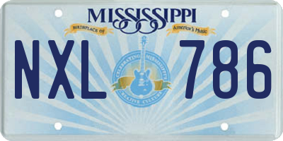 MS license plate NXL786