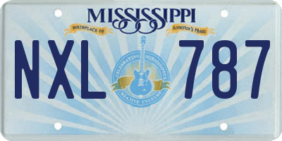 MS license plate NXL787