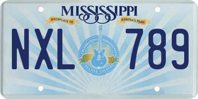 MS license plate NXL789