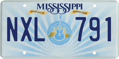 MS license plate NXL791