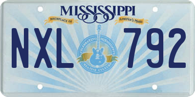 MS license plate NXL792